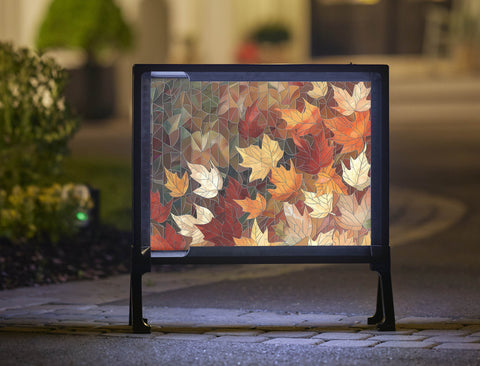 Mosaic Fall Leaf Pattern Yardsy Sign
