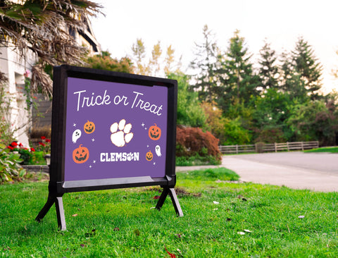 Clemson Halloween Trick Or Treat Yardsy Sign