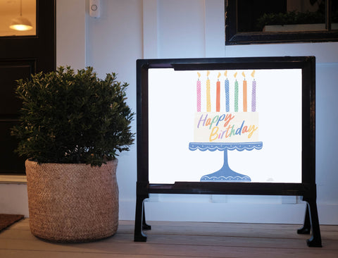 Fancy Rainbow Birthday Cake Yardsy Sign