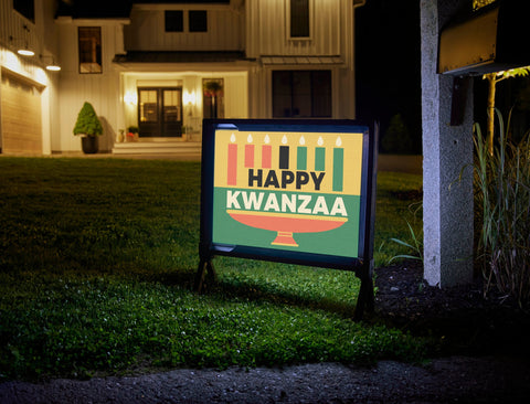 Happy Kwanza Kinara Yardsy Sign