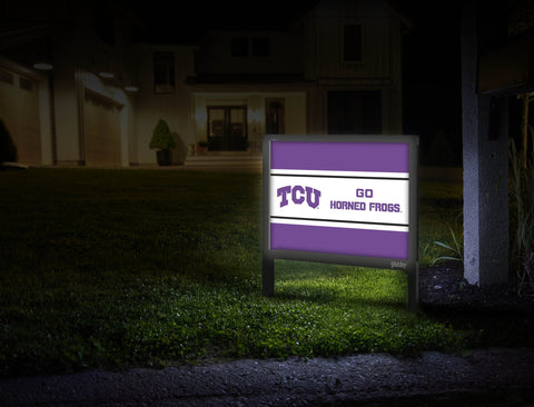 TCU Go Horned Frogs Purple Yardsy Sign