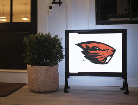 Oregon State Beavers Mascot White Yardsy Sign