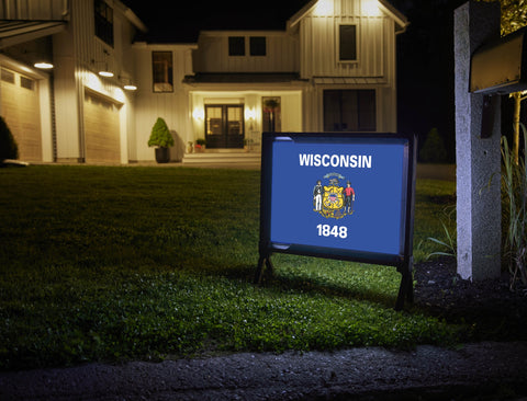Wisconsin State Flag Yardsy Sign