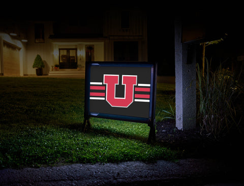 Utah Utes Stripe Black Yardsy Sign
