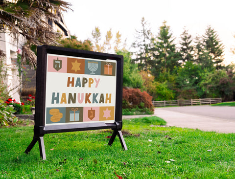 Happy Hanukkah Motifs Yardsy Sign