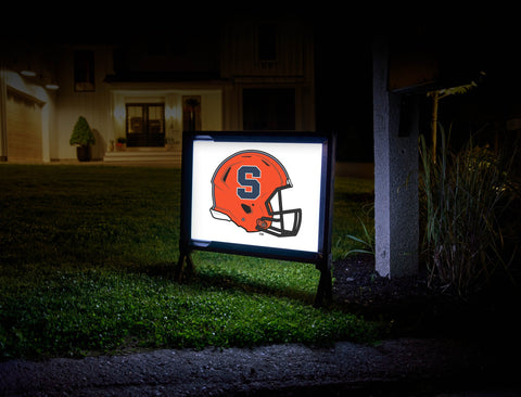 Syracuse University Orange Helmet White Yardsy Sign