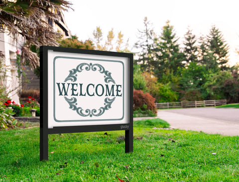 Scroll Welcome Yardsy Sign