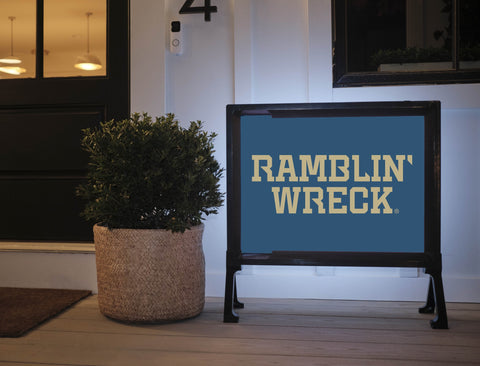Georgia Tech Ramblin' Wreck Wordmark Navy Yardsy Sign