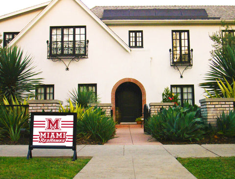 Miami RedHawks M White Yardsy Sign