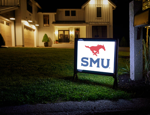 SMU Mustang Red Blue Yardsy Sign