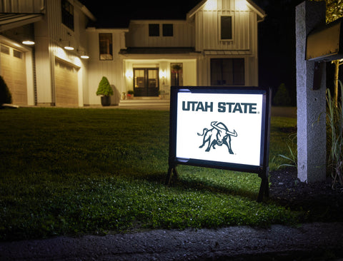 Utah State Mascot White Yardsy Sign