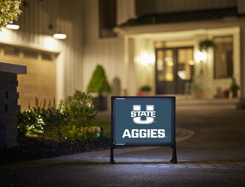 USU Aggies Blue Yardsy Sign