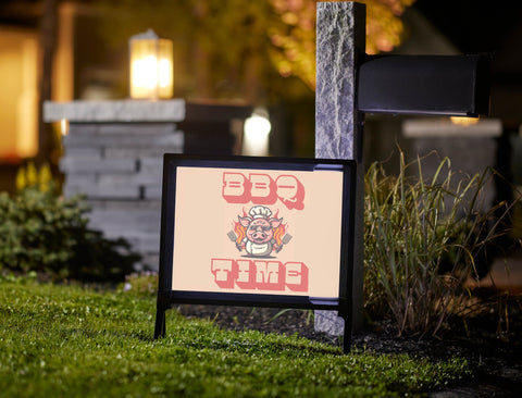 BBQ Time Pig Chef Summer Yardsy Sign