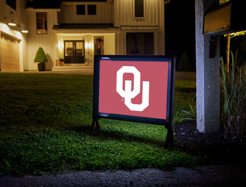 Oklahoma Athletics Mark Crimson Yardsy Sign