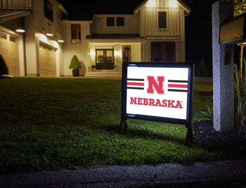 Nebraska N Stripes White Yardsy Sign