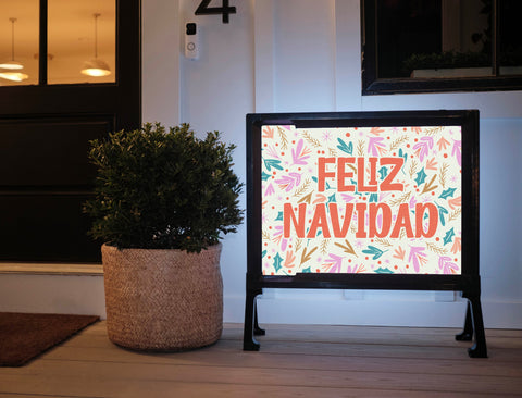 Feliz Navidad Floral Yardsy Sign