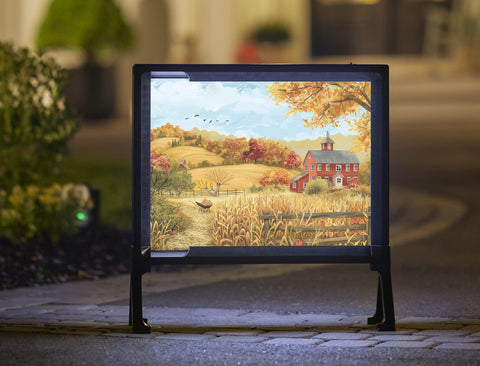 Fall Farm House Landscape Yardsy Sign