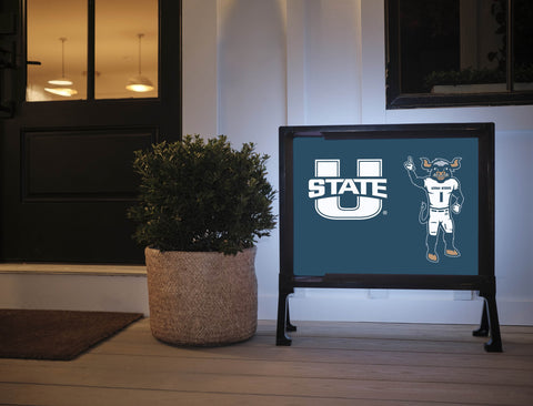 USU Big Blue Mascot Blue Yardsy Sign