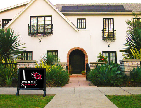 Miami RedHawks M Mascot Black Yardsy Sign
