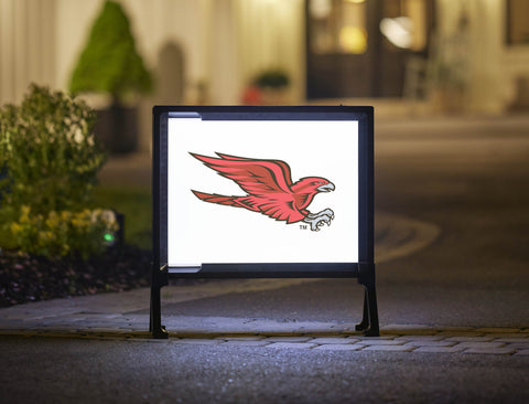 Rutgers Camden Scarlet Raptors Mascot White Yardsy Sign