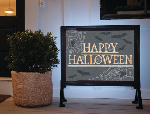 Happy Halloween Cobwebs Yardsy Sign