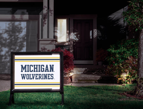 Michigan Wolverines Block White Yardsy Sign