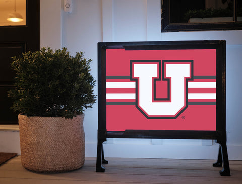 Utah Utes Stripe Red Yardsy Sign