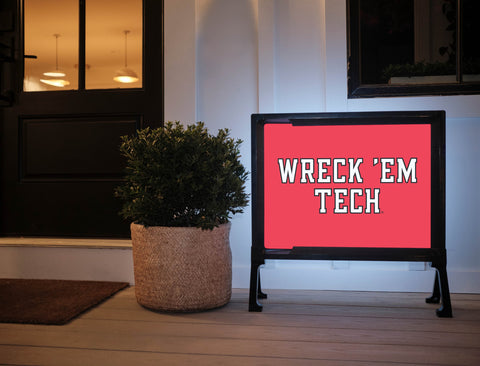 Texas Tech Wreck Em Red Yardsy Sign