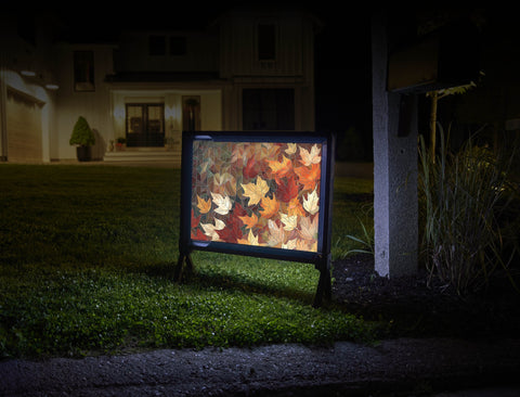 Mosaic Fall Leaf Pattern Yardsy Sign