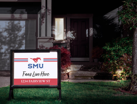 Fans Live Here SMU Custom Yardsy Sign