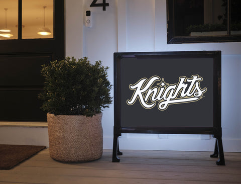 UCF Knights Script Mark Black Yardsy Sign