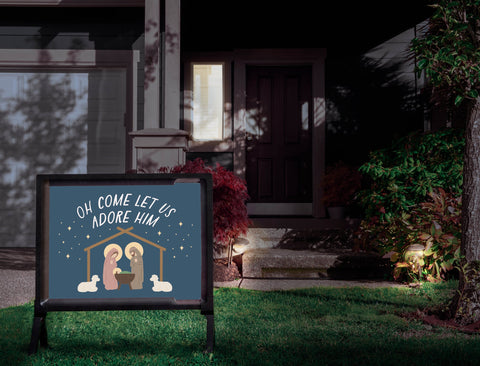 Oh Come Let Us Adore Him Yardsy Sign