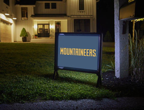 West Virginia Mountaineers Wordmark Blue Yardsy Sign