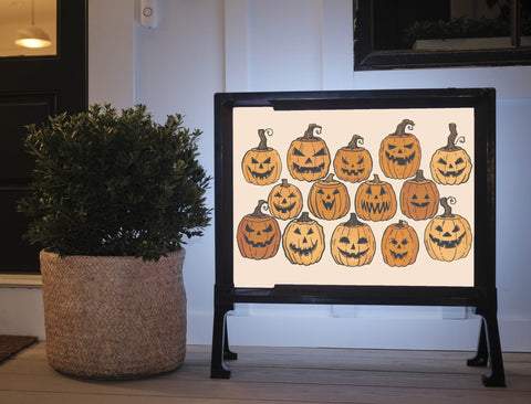 Jack O Lineup Pumpkin Halloween Yardsy Sign