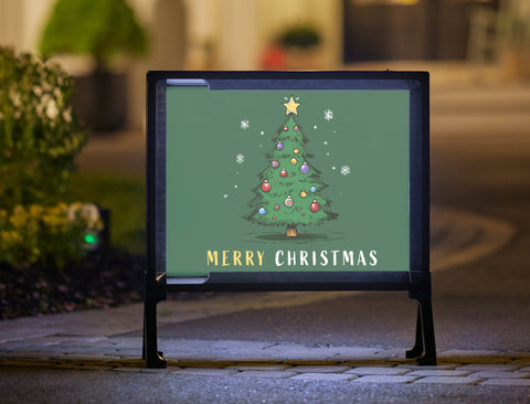 All Green Christmas Tree Yardsy Sign