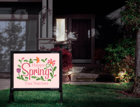 Happy Spring Floral Custom Yardsy Sign