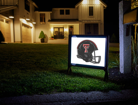 Texas Tech Black Helmet White Yardsy Sign