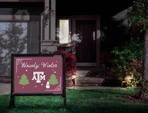 Texas A&M Howdy Winter Yardsy Sign
