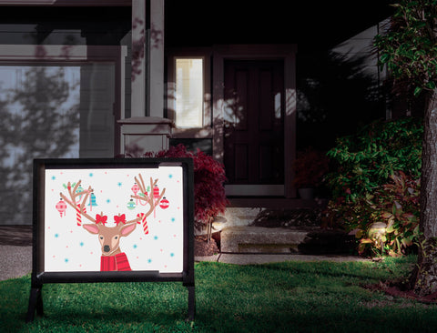 Festive Deer Yardsy Sign