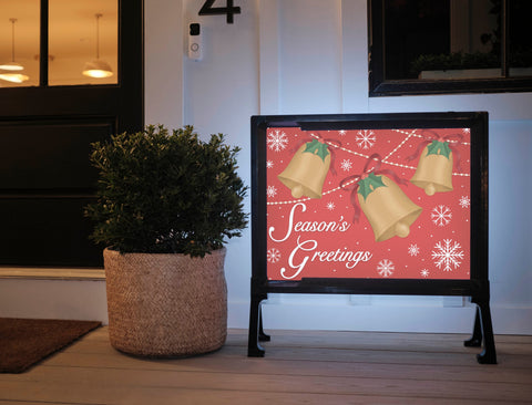 Seasons Greetings Bells Yardsy Sign