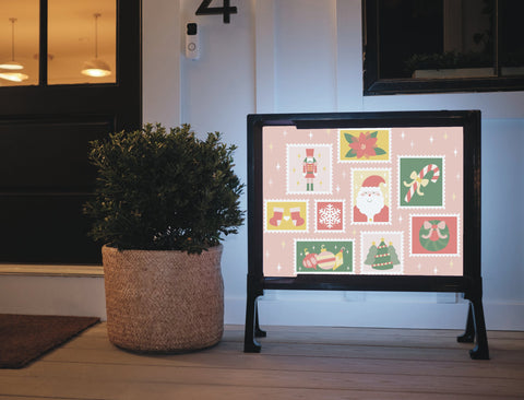 Christmas Postage Stamps Yardsy Sign