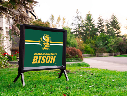 North Dakota State Bison Head Green Yardsy Sign