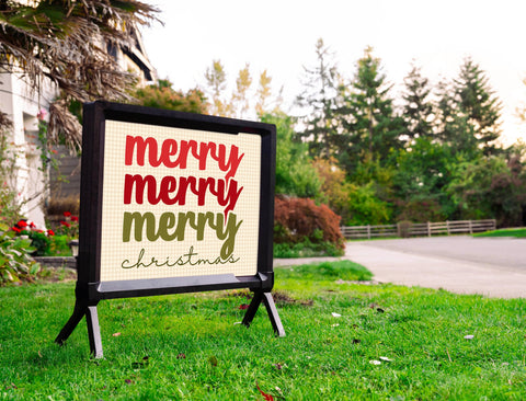 Merry Merry Merry Christmas Yardsy Sign