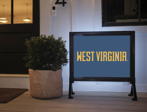West Virginia Wordmark Blue Yardsy Sign
