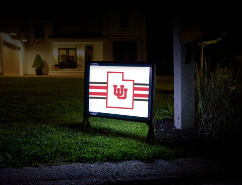 University of Utah State Outline White Yardsy Sign
