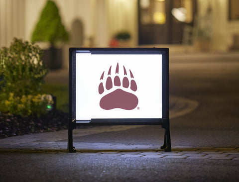 Montana Bear Paw White Yardsy Sign