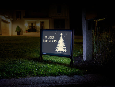 Blue Christmas Tree Yardsy Sign