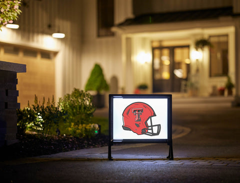 Texas Tech Red Helmet White Yardsy Sign