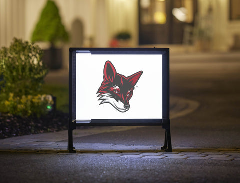Rutgers Newark Fox Mascot White Yardsy Sign
