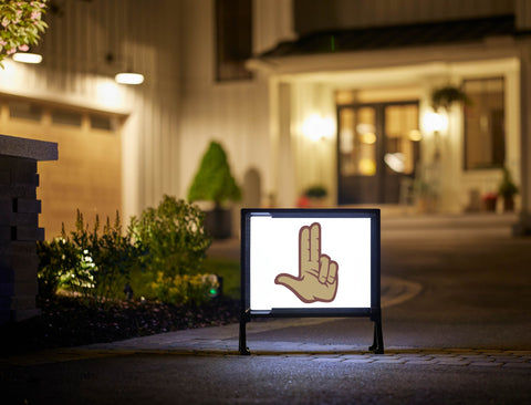 Texas State Hand White Yardsy Sign